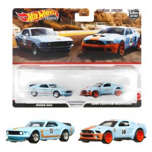 1/64 HOT WHEELS PREMIUM - CAR CULTURE 2 DB -OS PACK - 1969 FORD MUSTANG BOSS 302 & 2014 CUSTOM MUSTANG "GULF"