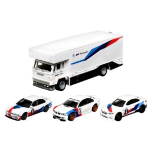 1/64 Hot Wheels HCR52 Die-Cast 3 - 1:64 Scale Cars & 1 Team Transport Vehicle